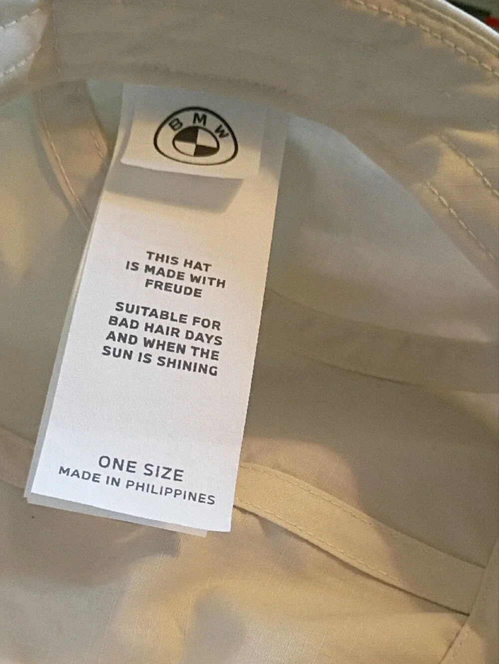 BMW Five-Panel ARC Cap with Subtle Logo Cream Minimalist Freude NWT